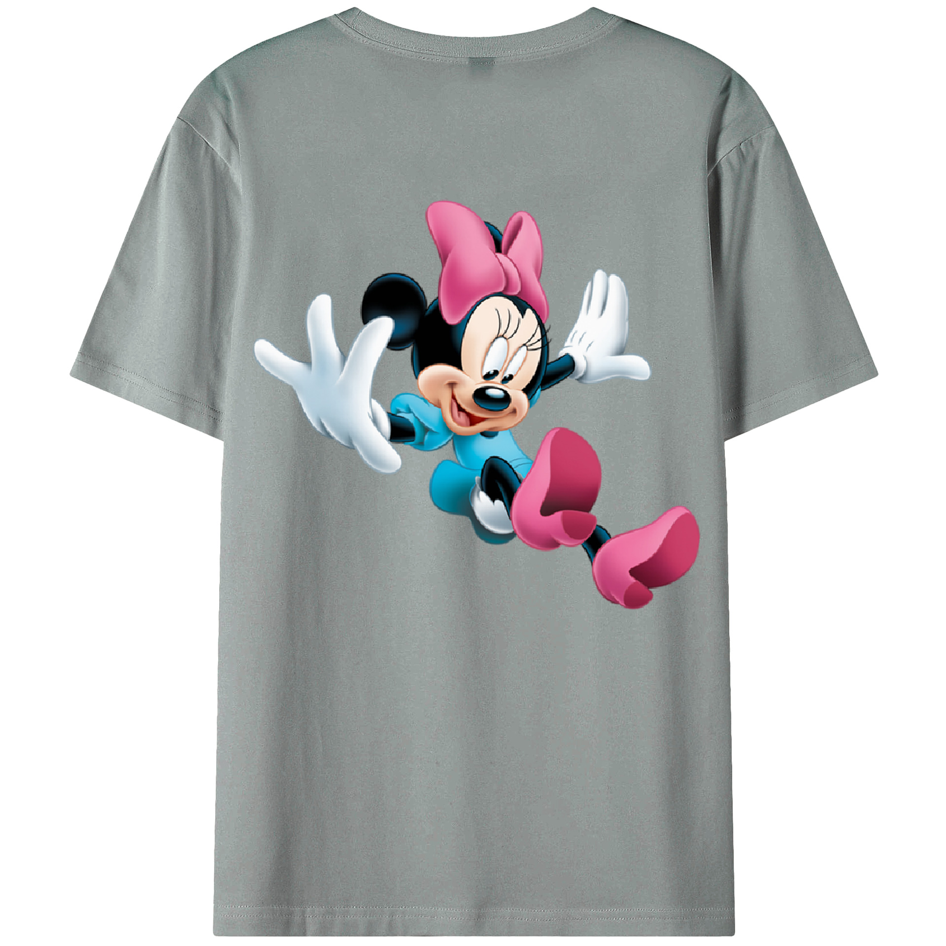 ミッキーマウス Mickey Mouse 綿100％ メンズ半袖Tシャツ（バックプリント） 通気性